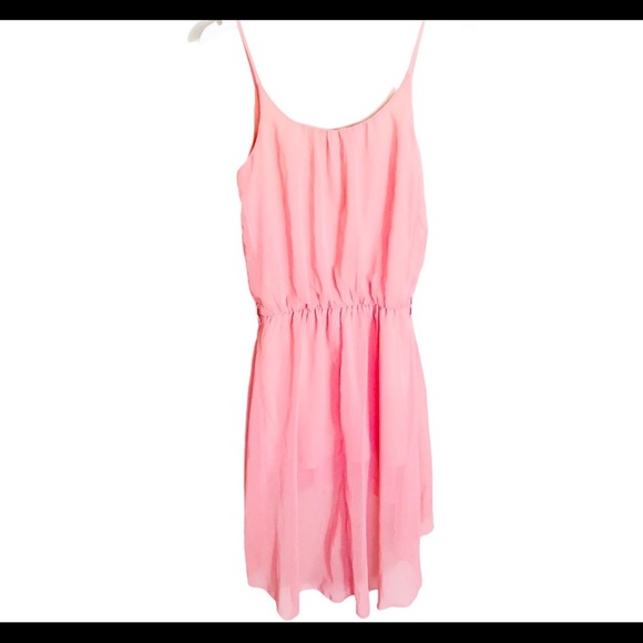 SEDUCTIONS Hi Lo Fit Sheer Mini Dress Peach Size Small - Picture 5 of 7